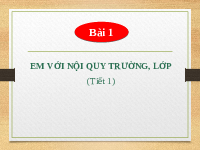 Giáo án điện tử Đạo đức 1 Bài 1 Cánh diều: Em với nội quy trường, lớp