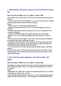 Giải SGK Lịch sử 7 Bài 5: Sự hình thành quan hệ sản xuất tư bản chủ nghĩa ở Tây Âu thời trung đại | Cánh diều