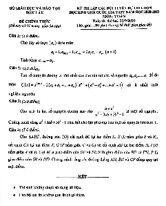 Đề thi lập đội tuyển HSG Toán THPT năm 2020 – 2021 sở GD&ĐT Đắk Lắk (ngày 2)