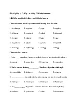 Đề thi giữa học kỳ 1 môn Tiếng Anh lớp 10 năm học 2024 - 2025 | Bộ sách Global Success