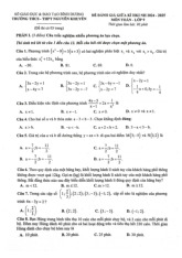 Đề giữa kì 1 Toán 9 năm 2024 – 2025 trường THCS – THPT Nguyễn Khuyến – Bình Dương