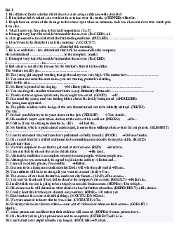 Tổng hợp bài tập viết lại câu (Sentence transformations) dành cho học sinh giỏi Tiếng Anh lớp 12 THPT cấp tỉnh thành phố (có đáp án)