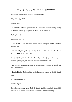 Giải Lịch sử 7 Bài 14: Công cuộc xây dựng đất nước thời Lý (1009 - 1225) | Cánh diều