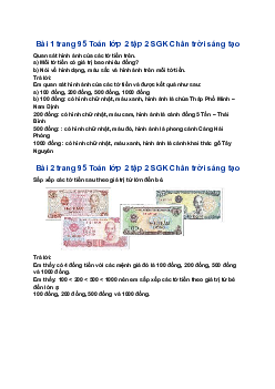 Giải SGK Toán lớp 2 trang 95 Tiền Việt Nam| Chân trời sáng tạo