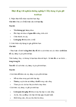Hoạt động trải nghiệm 8: Xây dựng và gìn giữ tình bạn | Cánh diều