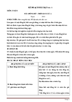 Giáo án Toán lớp 1 Sách Cánh Diều tuần 32