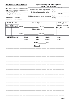 Mẫu giấy thi Online | Học viện Nông nghiệp Việt Nam
