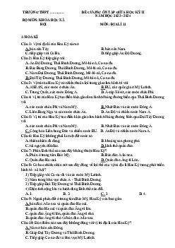 Đề cương ôn tập giữa học kì 2 môn Địa lí 11 sách Chân trời sáng tạo