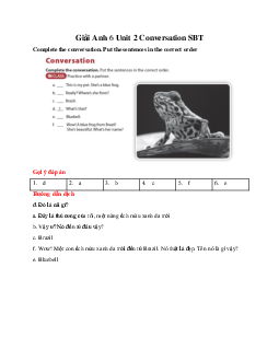 Giải Anh 6 Unit 2 Conversation SBT Cánh diều