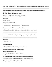 Bài tập Toán lớp 2 cơ bản và nâng cao chọn lọc mới nhất 2024