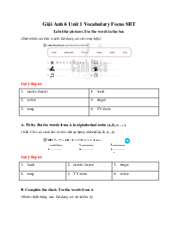 Giải Anh 6 Unit 1 Vocabulary Focus SBT - Explore English