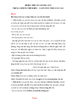 Bộ đề đọc hiểu Văn 6 học kỳ 2 Chân trời sáng tạo (có đáp án gợi ý)