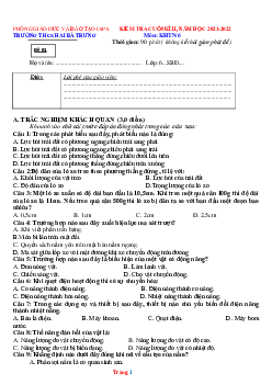 Đề thi HK2 môn Khoa học tự nhiên 6 năm 2022 (có đáp án)