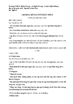 Giáo án Chủ đề 4: Rèn luyện bản thân Hoạt động trải nghiệm 7 | Kết nối tri thức