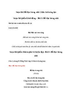 Soạn bài Đồ đạc trong nhà trang 90  Tiếng việt 2 | Chân trời sáng tạo