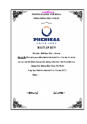 Bài tập phân tích quan điểm kinh tế chính trị Mác – Lê-nin về vai trò của các chủ thể | Trường Đại học Phenika