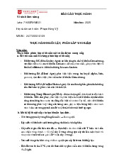 BÁO CÁO THỰC HÀNH Vi sinh lâm sàng Lớp: 71K30RHMA01 | Đại học Văn Lang