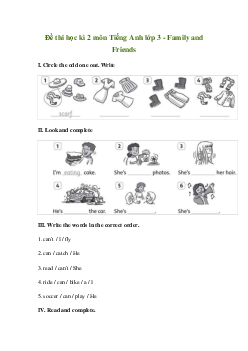 Đề thi học kì 2 môn Tiếng Anh 3 năm 2022 - 2023 (Đề 2) | Chân trời sáng tạo