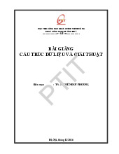 Bài giảng môn Cấu trúc dữ liệu - Giải thuật | Học viện Công Nghệ Bưu Chính Viễn Thông