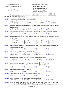 Đề thi giữa học kỳ 2 Toán 10 năm 2023 – 2024 trường THPT B Bình Lục – Hà Nam
