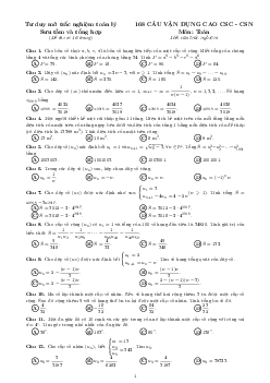 Chuyên đề dãy số, cấp số cộng và cấp số nhân – Nguyễn Bảo Vương
