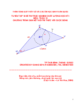 Tuyển tập 10 đề trắc nghiệm học kỳ 1 Toán 10 Kết Nối Tri Thức Với Cuộc Sống