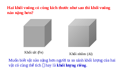 Giáo án điện tử Khoa học tự nhiên 8 Bài 13 Kết nối tri thức: Khối lượng riêng