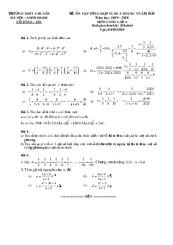 Đề ôn tập Toán 6 tháng 03 năm 2020 trường THPT chuyên Hà Nội – Amsterdam