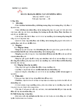 Chủ đề 8. Bài 23: Đa dạng động vật có xương sống | Bài giảng KHTN 6 | Cánh diều
