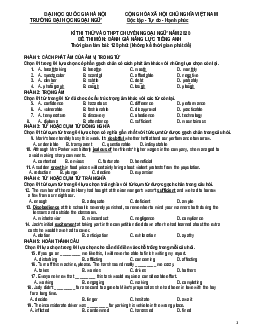 Kì thi thử vào THPT chuyên ngoại ngữ năm 2020 đề thi môn đánh giá năng lực Tiếng Anh trường đại học Ngoại Ngữ