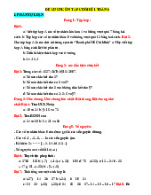 ĐỀ CƯƠNG ÔN TẬP HỌC KÌ I  MÔN: TOÁN LỚP 6