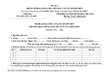 Kế hoạch giáo dục môn Ngữ văn 6 sách Kết nối tri thức với cuộc sống