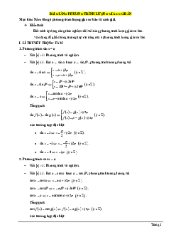Bài giảng phương trình lượng giác cơ bản