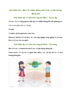 Giải Khoa học lớp 4 Bài 6: Ô nhiễm không khí và bảo vệ môi trường không khí | Chân trời sáng tạo