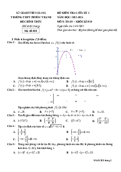 Đề thi giữa kỳ 2 Toán 10 năm 2023 – 2024 trường THPT Phước Thạnh – Tiền Giang