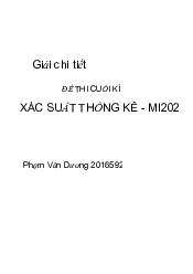 Đề thi và giải chi tiết đề thi cuối kì Xác suất thống kê | Trường đại học Bách Khoa Hà Nội