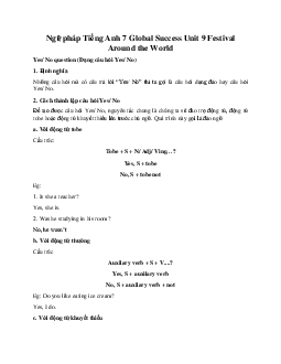Ngữ pháp Tiếng Anh 7 Global Success Unit 9 Festivals Around the World