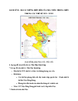 Lịch sử 10 bài 21: Những biến đổi của nhà nước phong kiến trong các thế kỉ XVI - XVII