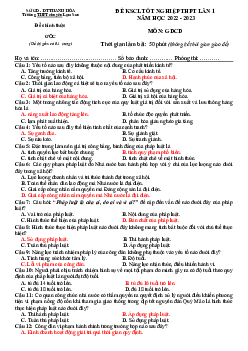 Đề thi thử THPT Quốc gia năm 2023 môn GDCD trường THPT chuyên Lam Sơn, Thanh Hóa