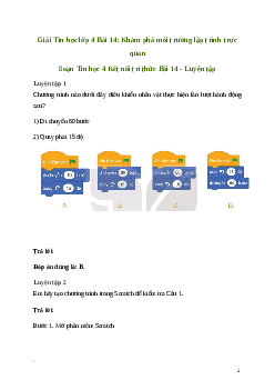 Giải Tin học lớp 4 Bài 14: Khám phá môi trường lập trình trực quan | Kết nối tri thức