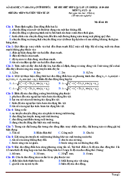 Đề thi thử THPT QG môn Vật Lý 2020 trường THPT Nguyễn Viết Xuân thuộc Sở giáo dục và Đào tạo Vĩnh Phúc lần 2 (có đáp án)
