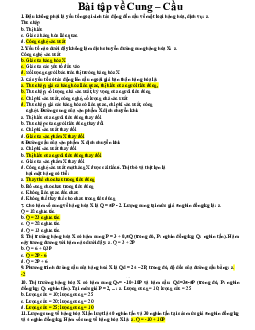 Bài tập về Cung - Cầu