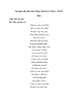 Giải Bài tập cuối tuần lớp 4 môn Tiếng Việt Kết nối tri thức - Tuần 6