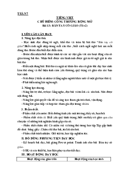 Bài 13: Bàn tay cô giáo - Tiết 1+2 | Giáo án Tiếng việt 3 | Kết nối tri thức