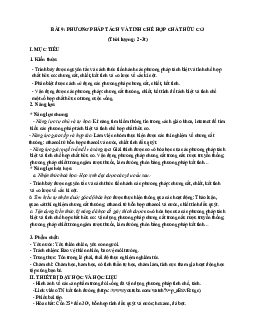 Bài 9: Phương pháp tách và tinh chế hợp chất hữu cơ | Giáo án Hóa 11 Chân trời sáng tạo