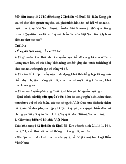 Giải SGK Lịch sử và địa lý 8 chủ đề chung 2: Bảo vệ chủ quyền, các quyền và lợi ích hợp pháp của Việt Nam ở Biển Đông | Chân trời sáng tạo