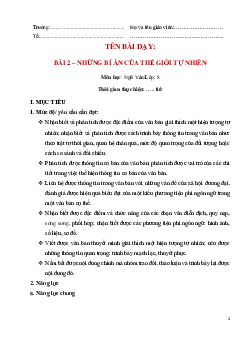 Giáo án Ngữ văn 8 Bài 2: Những bí ẩn của thế giới tự nhiên | Chân trời sáng tạo