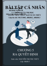 BÀI TẬP CÁ NHÂN - Môn quản trị học - Đại Học Kinh Tế - Đại học Đà Nẵng