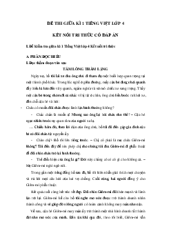Đề ôn thi giữa kì 1 Tiếng Việt lớp 4 Kết nối tri thức - Đề số 4