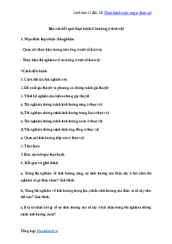 Giải Sinh học 11 Bài 16: Thực hành Cảm ứng ở thực vật | Chân trời sáng tạo